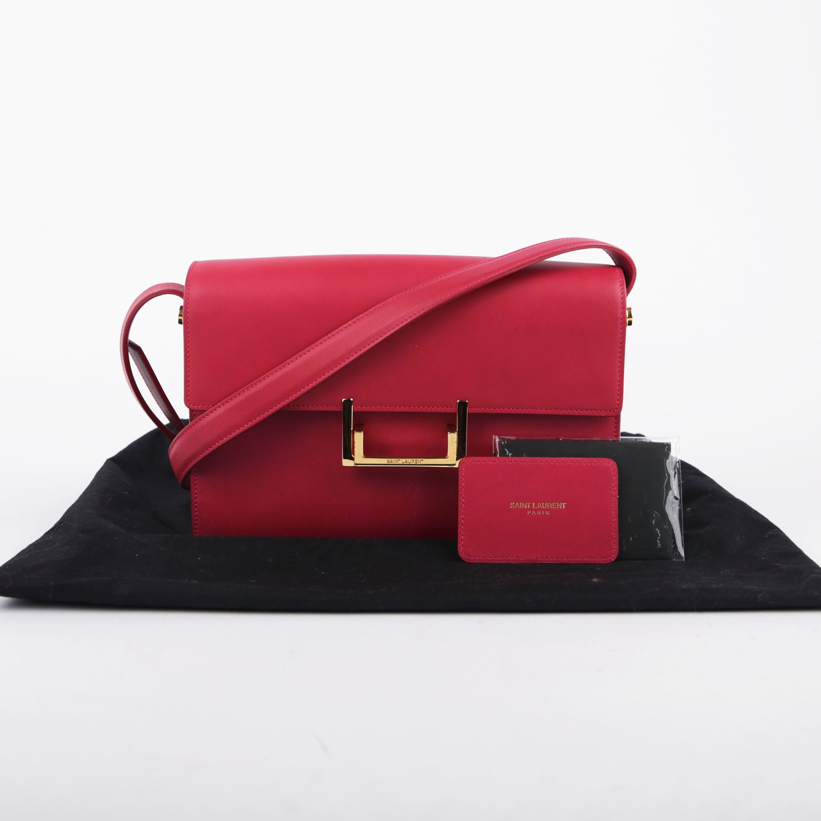Saint Laurent Pink Leather Cut Lulu Shoulder Bag 318025