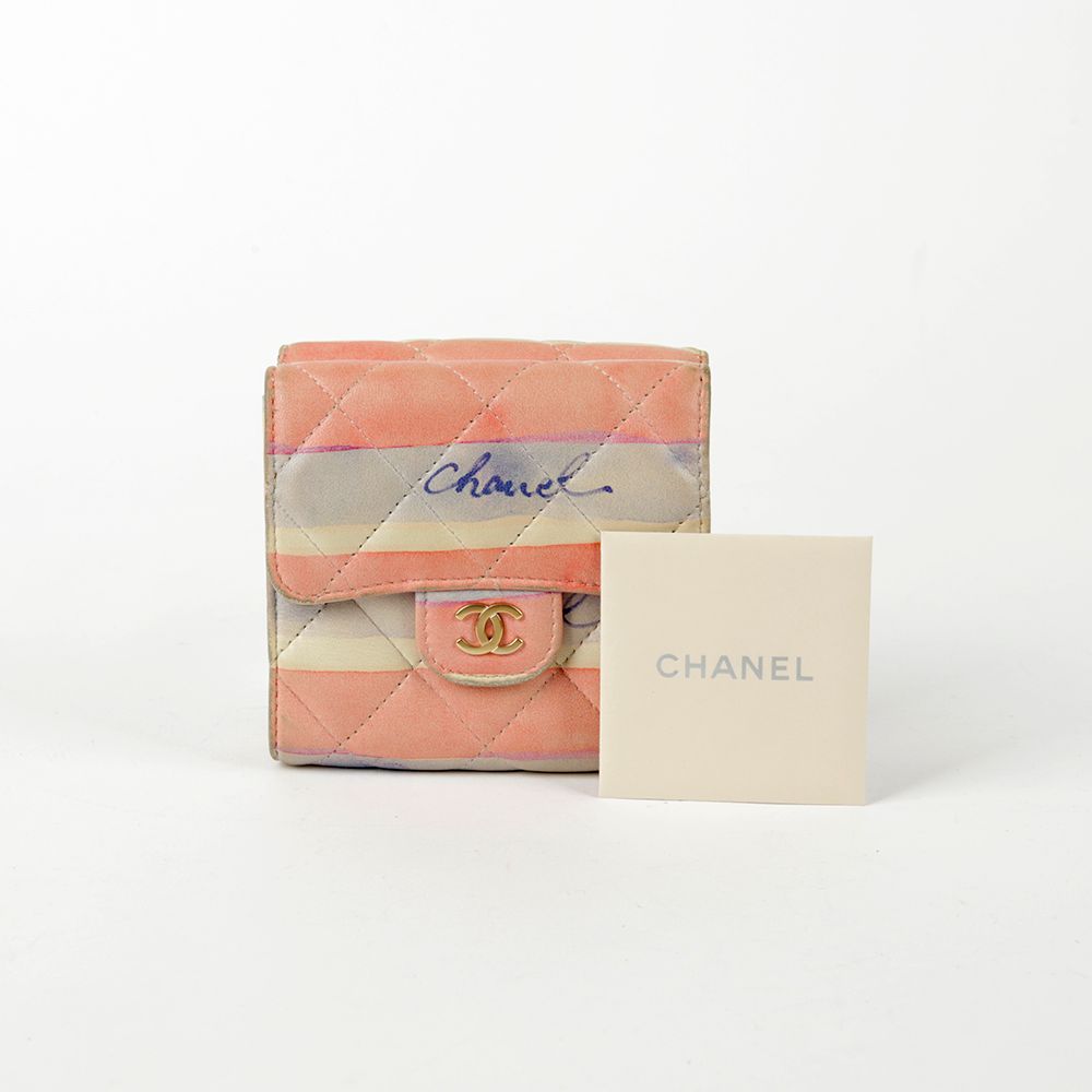 CHANEL Multicolor Lambskin Graffiti Logo Wallet - SKU XXXXXXX