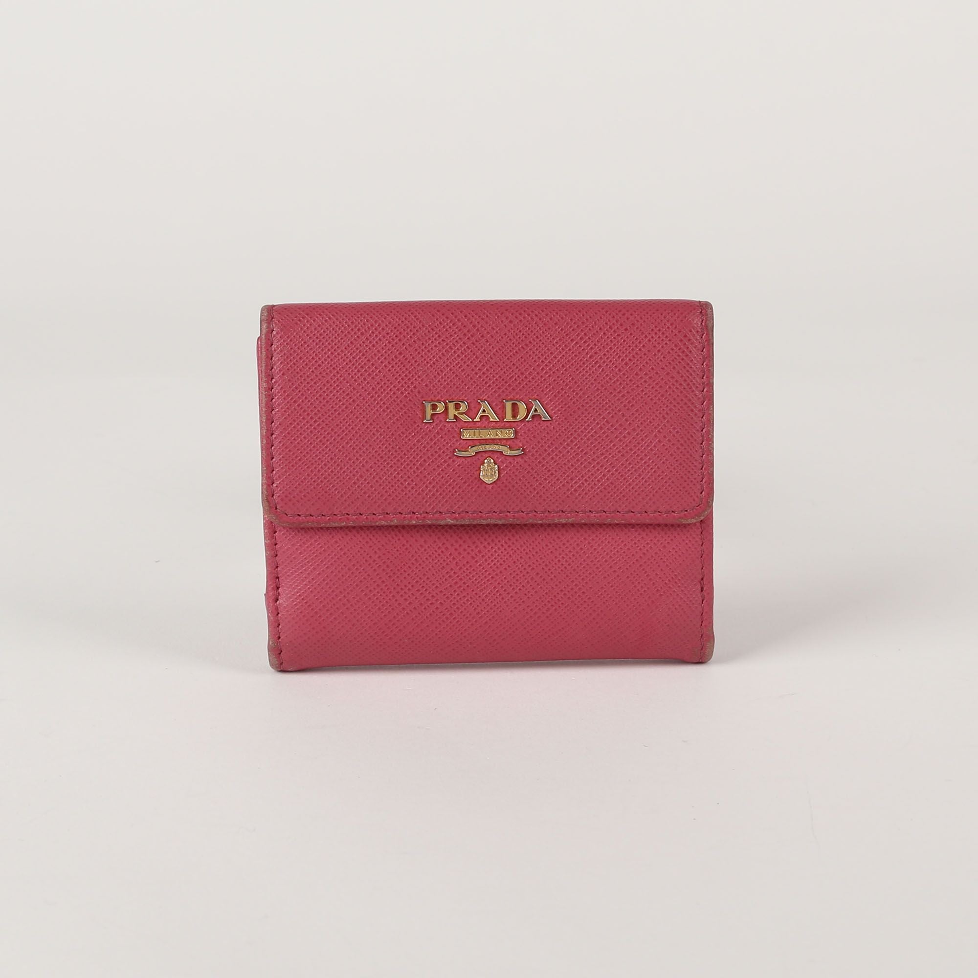 Prada Pink Saffiano Leather Wallet 1MH350