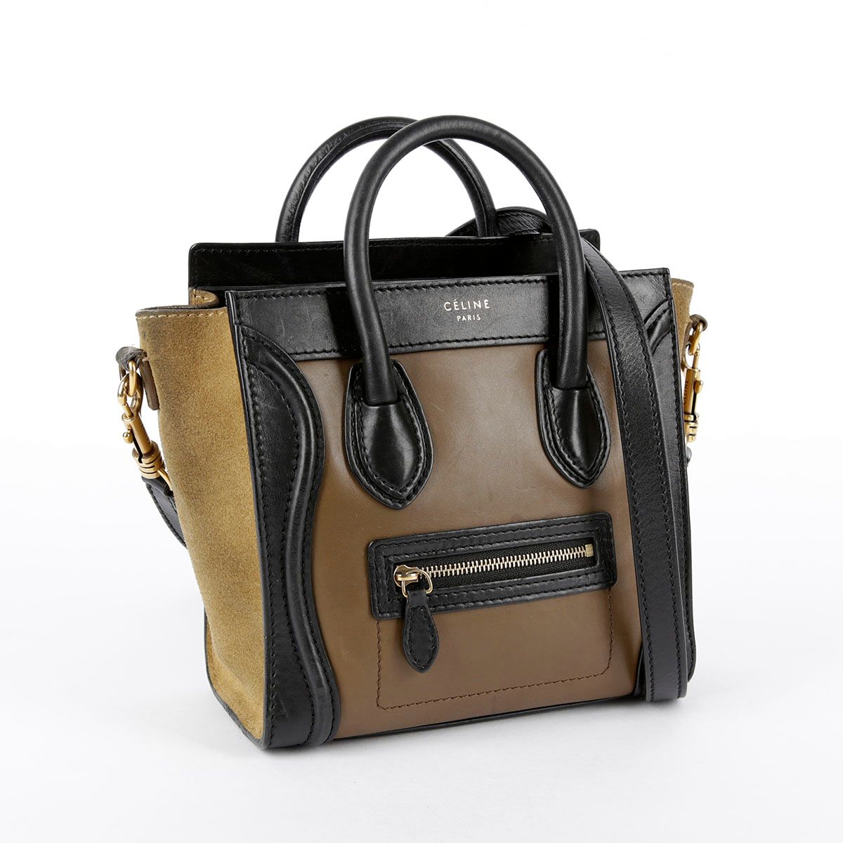Celine Nano Multi Leather Luggage Tote & Shoulder Bag 168243