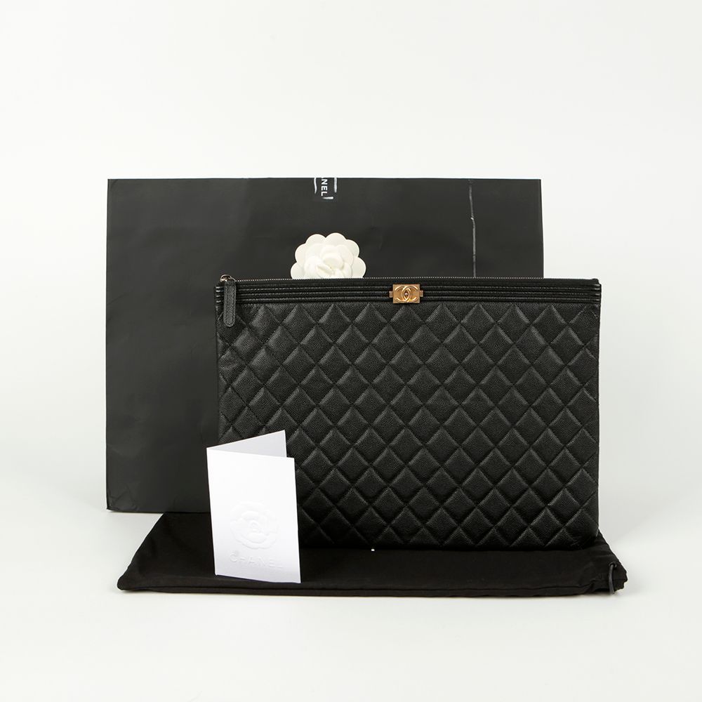 CHANEL Caviar Large Clutch A84407 SKU