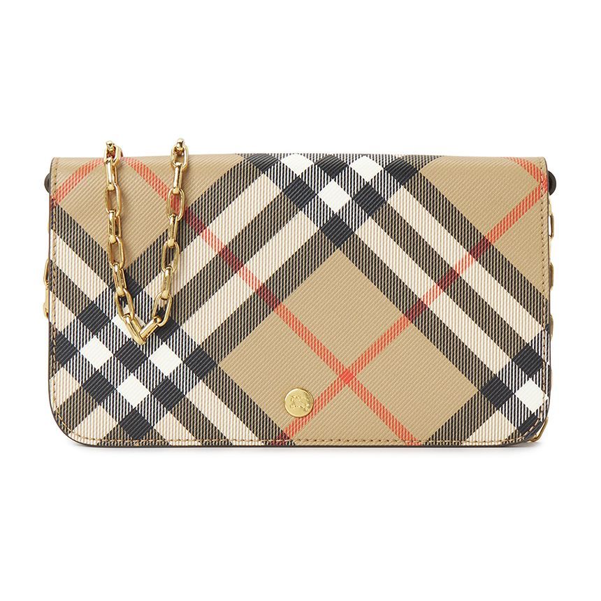 Burberry Women's Check Chain Crossbody Wallet - BIN 8095123