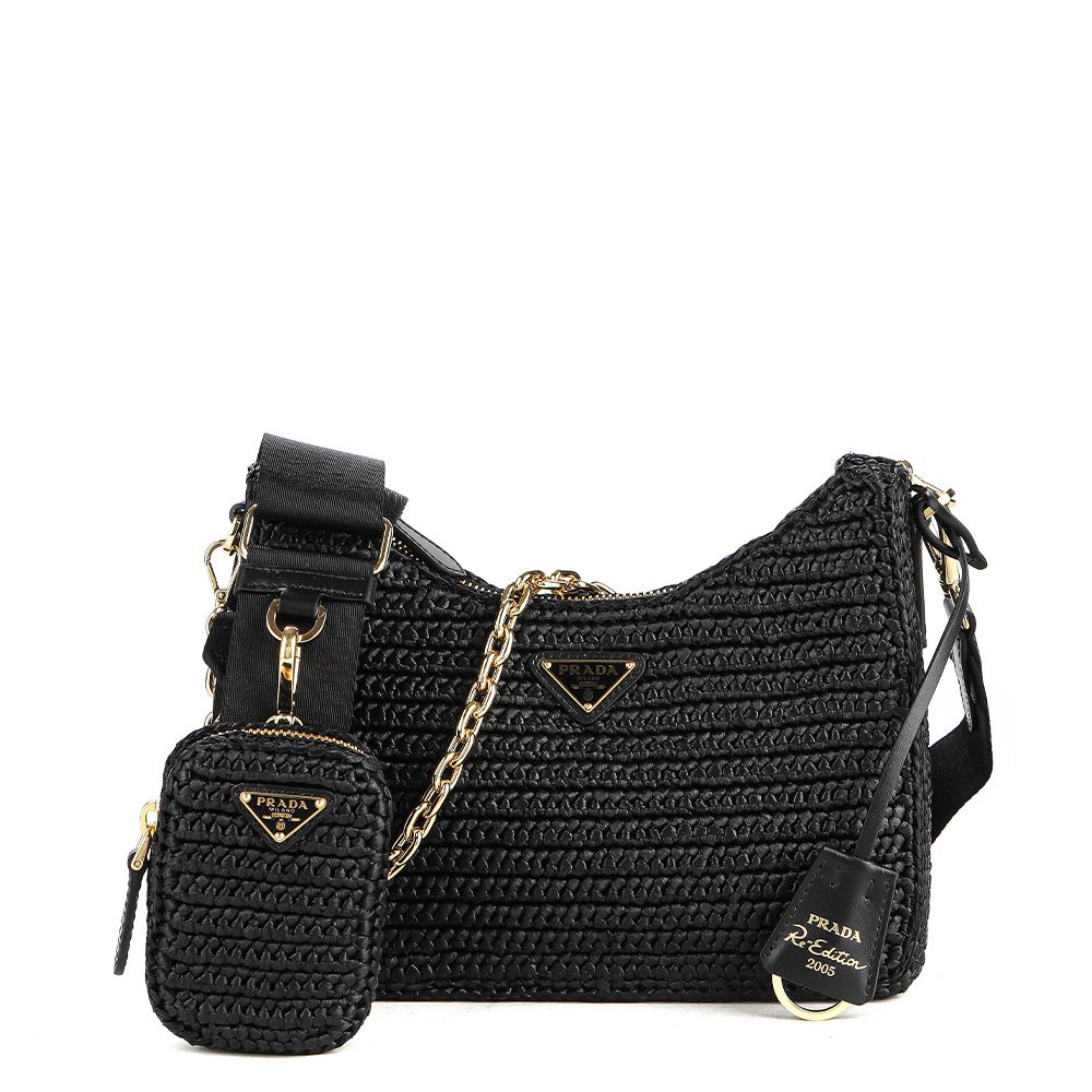 Prada Women's Triangle Logo Shoulder Bag 24SS (1BH204 2M2T NERO)
