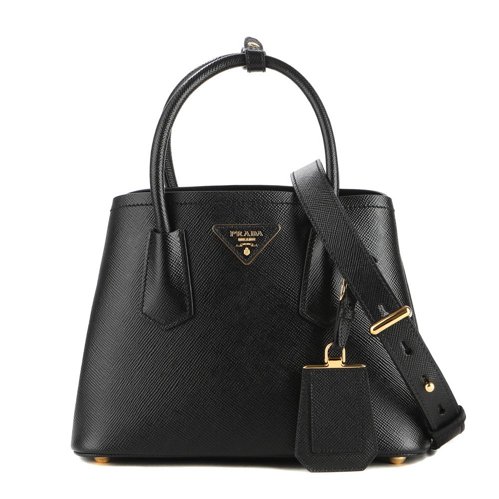 Prada Women's Double Saffiano Shoulder Bag 24FW (1BG443 2A4A Black)
