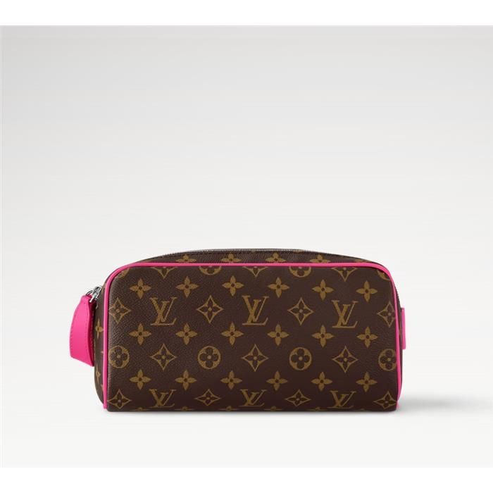 Louis Vuitton Coated Canvas Dopp Kit Pouch Clutch Bag M12641