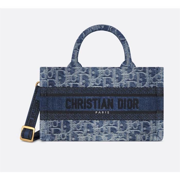 Dior Mini Bag Shoulder Crossbody Blue Denim Oblique S5573CEGC