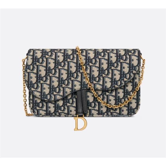 Dior Saddle Chain Oblique Pouch Clutch S5907CTZQ