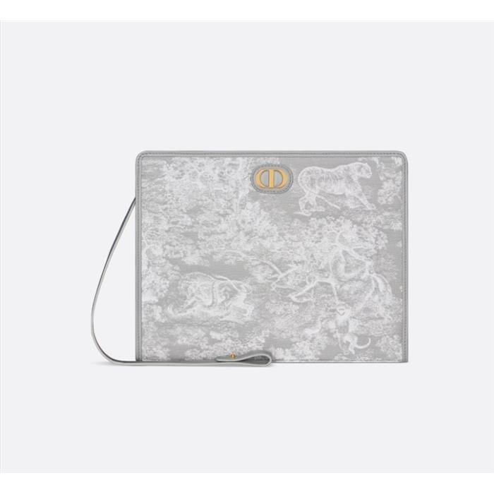 Dior 30 Montaigne Dea Toile de Jouy Reverse Pouch Clutch Bag S2107UNJR