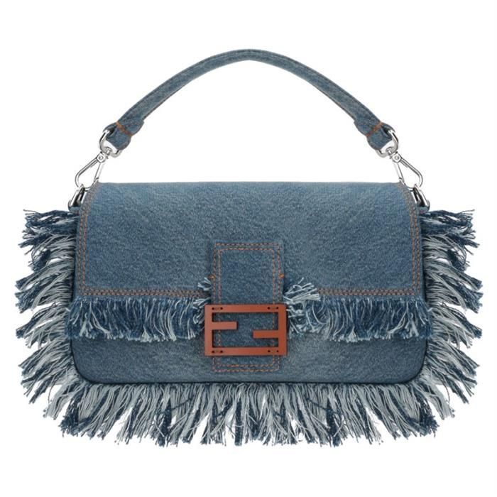 Fendi Unisex Denim Baguette Shoulder Bag 7VA572
