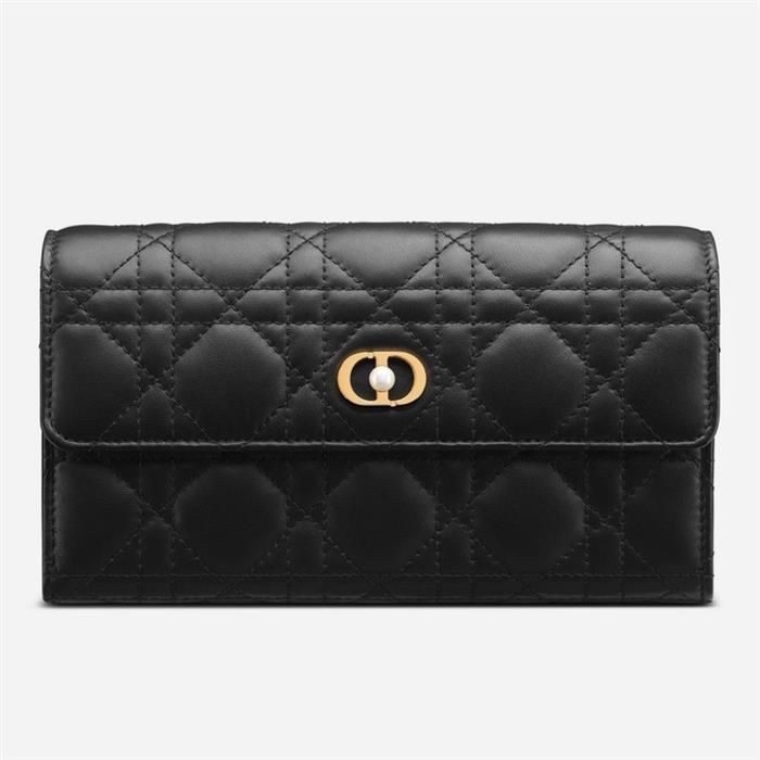 Dior Flap Long Wallet Black S3106UNJB_M900