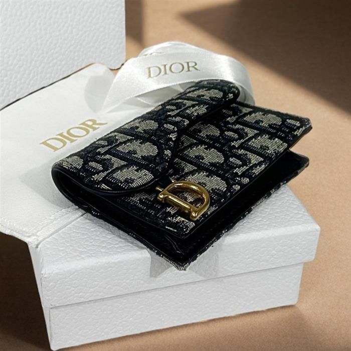 Dior Flap Card Wallet Blue S5611CT