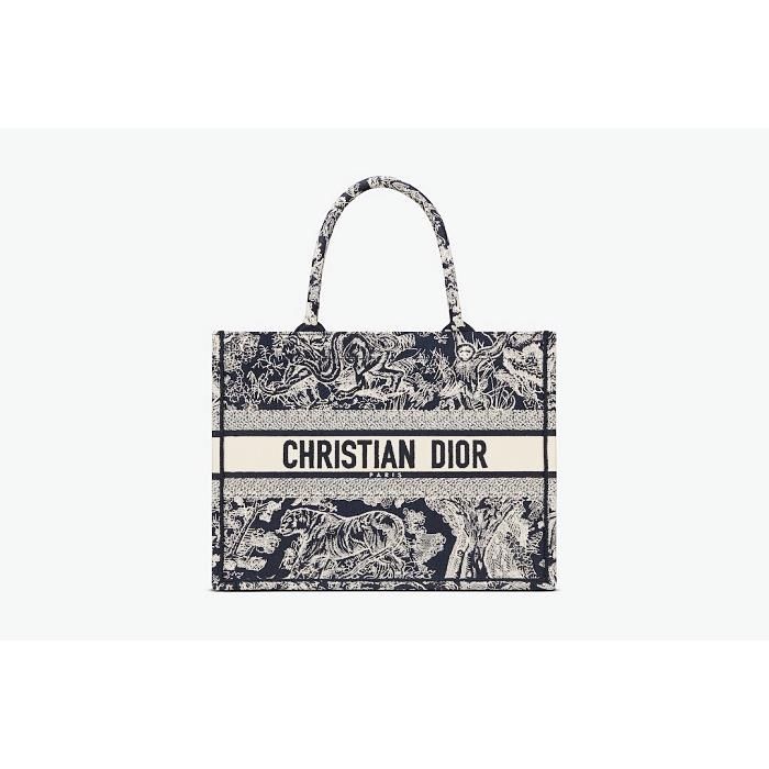 Dior Medium Blue & Ecru Embroidered Tote Bag M1296ZRGO_M35I