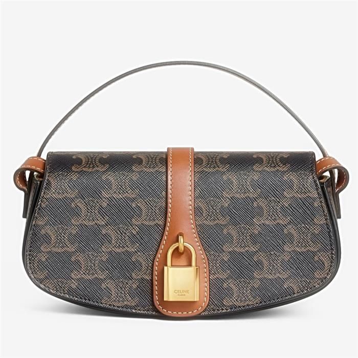 Celine Canvas Calfskin Strap Clutch Triumph (SKU: 10I592DQ204LU)