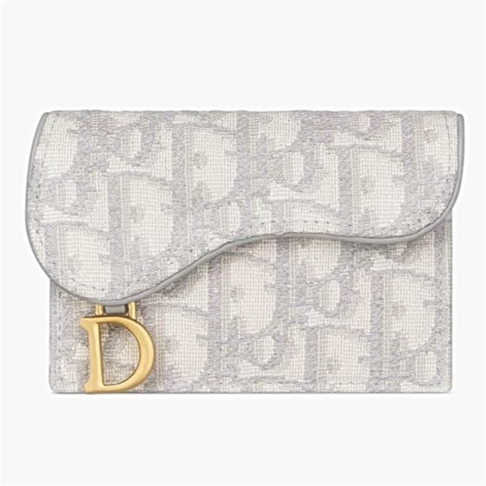 Dior Flap Card Wallet Gray S5611CT