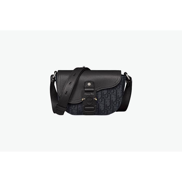 Dior Saddle Strap Pouch Black Oblique Jacquard 2ADCA435YKS_H03E