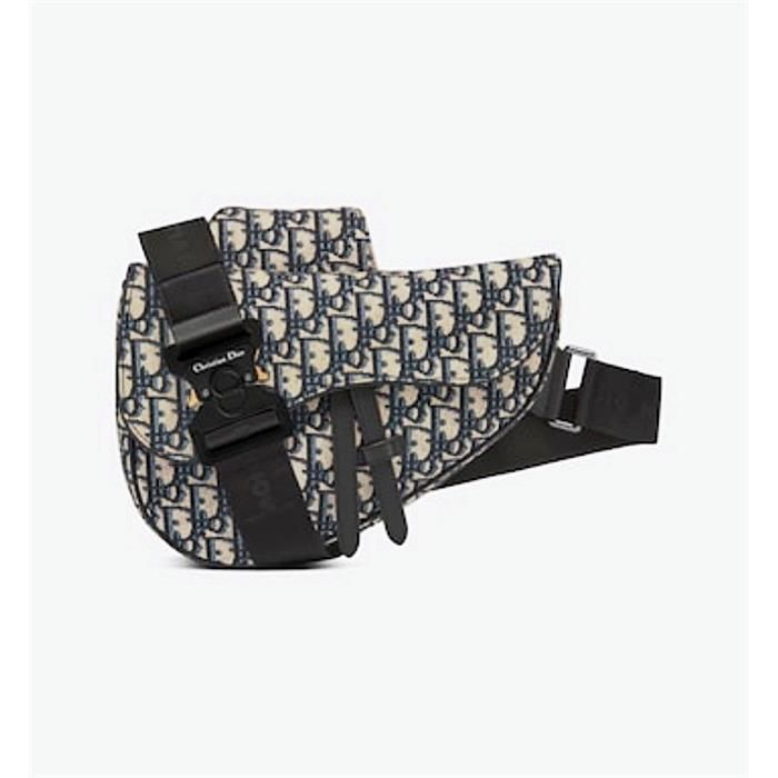 Dior JACQUARD OBLIQUE SADDLE BAG BEIGE BLACK SKU 1ADPO093YKY_H28E
