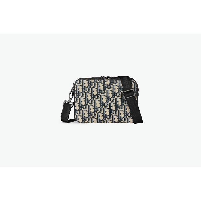 Dior Strap Pouch Beige Black Oblique Jacquard 2OBBC119YSE SKU_H05E