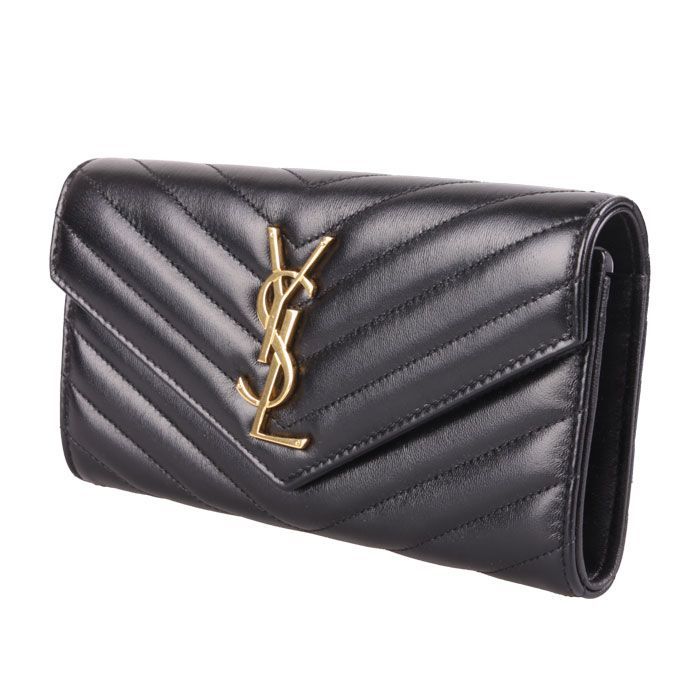 Saint Laurent Matelasse Long Wallet 372264 AAA44 1000