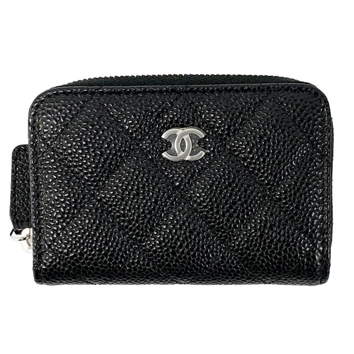 CHANEL Classic Caviar Zip Card Wallet AP0216 Black - Quick Access Enabled