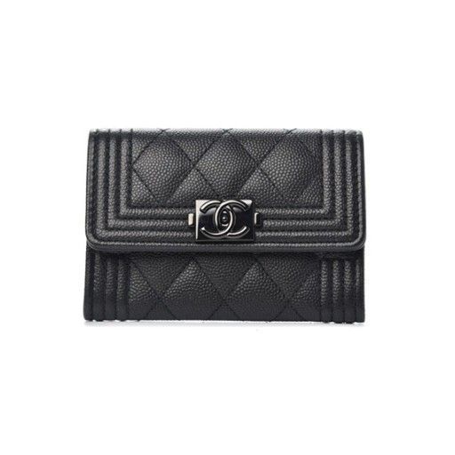 CHANEL Flap Caviar Wallet A80603 B01489 94305 Black