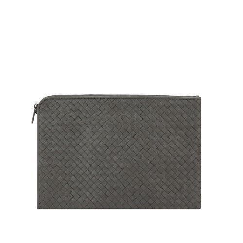 Bottega Veneta Round Clutch Bag 224052 Light Gray
