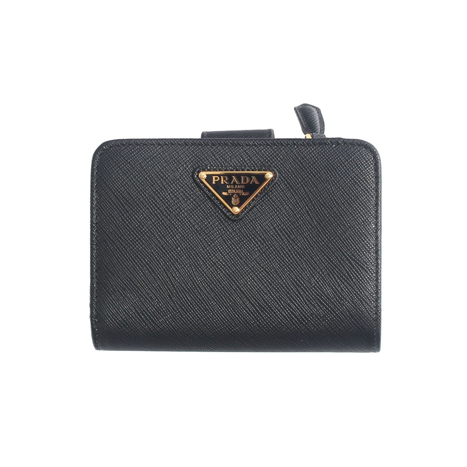Prada Snap Button Zipper Wallet Black 1ML018 QHH F0002
