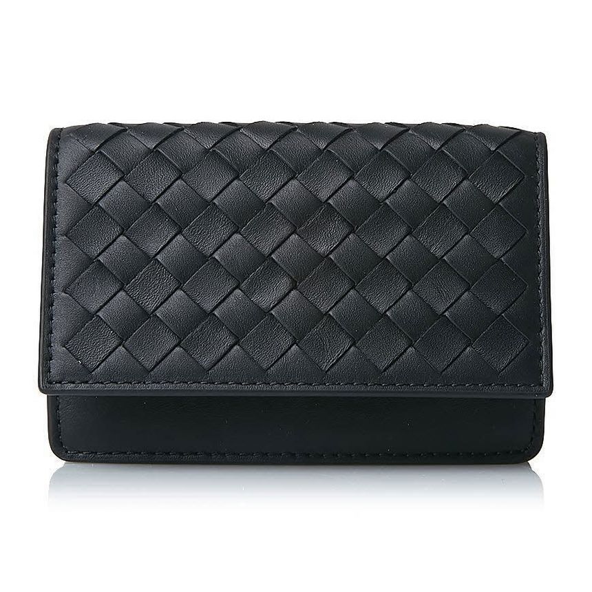 Bottega Veneta Flap Black Card Wallet 529121 V4651 1000