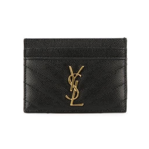 Saint Laurent Card Wallet with Gold Detailing 423291 BOW01