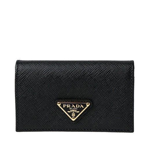 Prada Black Triangular Logo Card Wallet 1MC122 QHH F0002