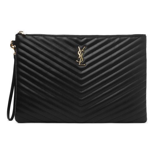 Saint Laurent Matelasse Gold Clutch Large 440222 CWU01 1000