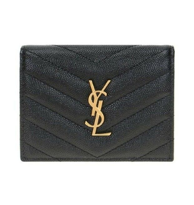 Saint Laurent Flap Card Case Wallet Gold 668290 BOWA1 1000