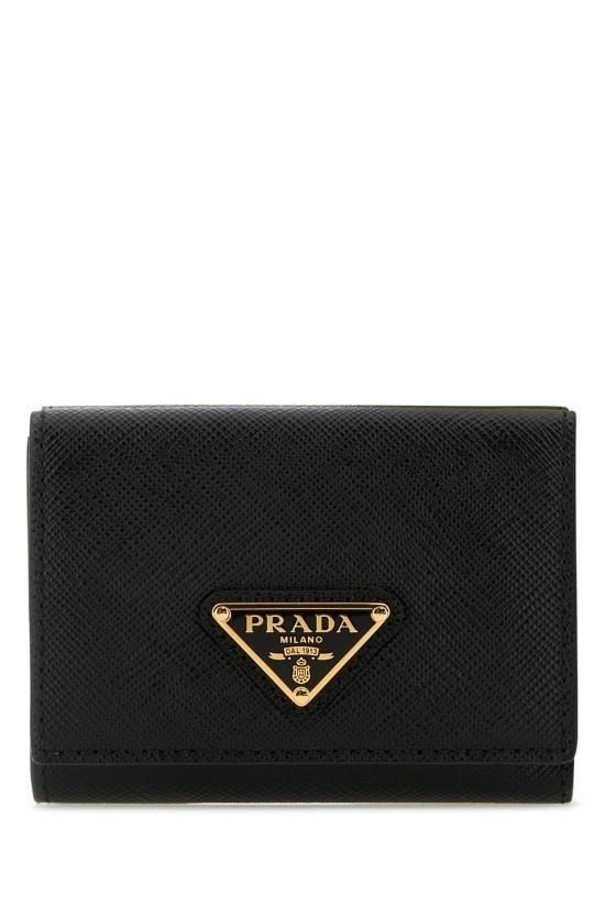 Prada Women's Triangle Logo Wallet Black Saffiano SKU 1MH042 QHH F0002