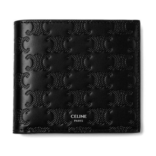 Celine Embossed Leather Wallet Black 10B653FQB