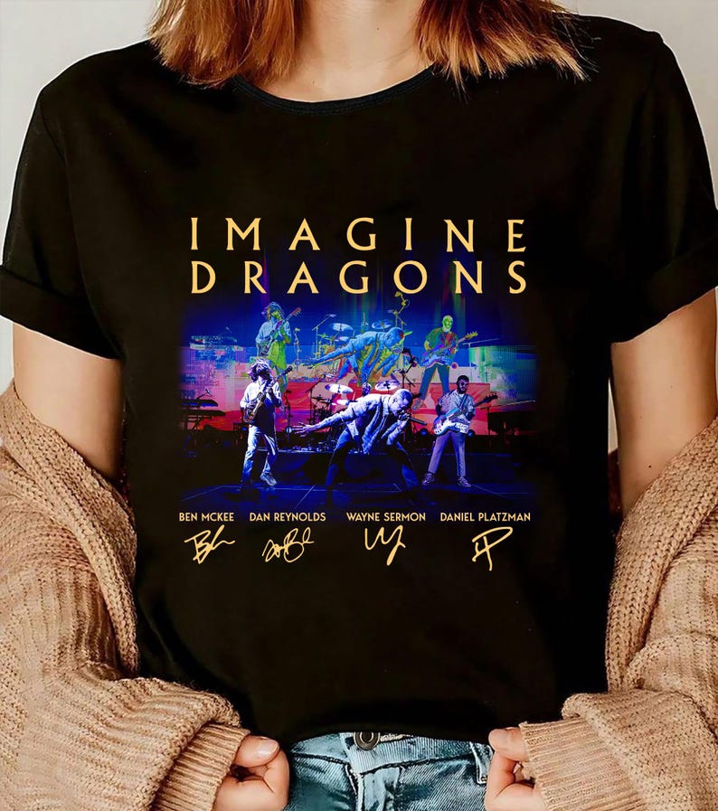 Imagine Dragons Signatures Shirt, Imagine Dragons Vintage Shirt, Imagine Dragons Fan Gift