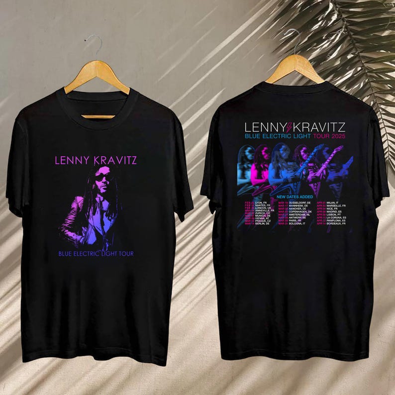 Lenny Kravitz Blue Electric Light Tour Tee, 2025 Lenny Kravitz Blue Electric Light Tour Shirt, Lenny Kravitz Concert