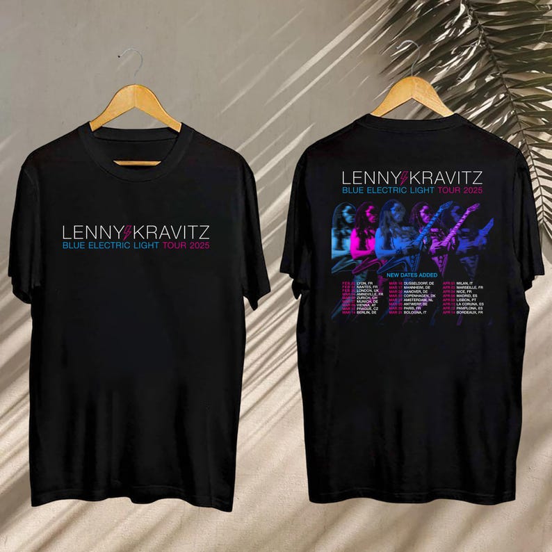 Lenny Kravitz 2025 ConcerShirt, Lenny Kravitz Blue Electric Light Tour 2025 Tee, Lenny Kravitz TShirt