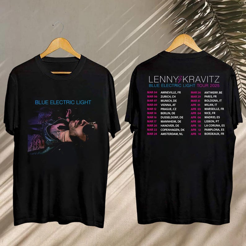 Lenny Kravitz Blue Electric Light Tour 2025 Tee, Lenny Kravitz TShirt, Lenny Kravitz 2025 ConcerShirt