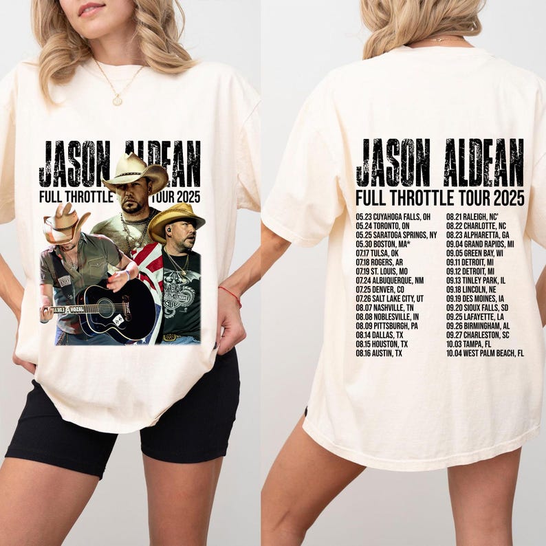 Jason Aldean Full Throttle Tour 2025 T-Shirt/SweatShirt/Hoodie, Country Music Concert Tee, Tour Dates Back