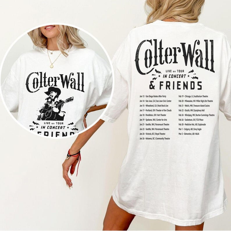 Colter Wall Tour T-Shirt/ SweatShirt/ Hoodie, & Friends Concert Crewneck, Country Music Fan Merch
