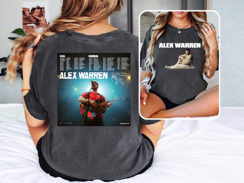New Alex Warren Shirt Cheaper Than Therapy Global Tour, Alex Warren Tee 2 Side, Alex Warren Tour 2025 Unisex Shirt
