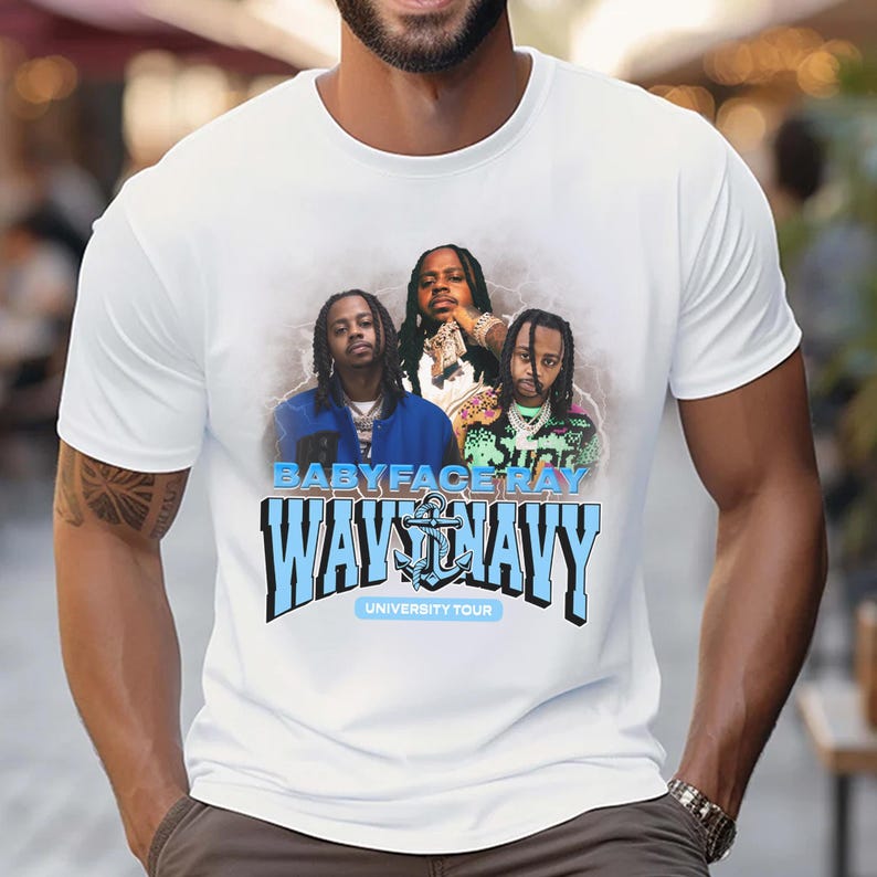 Babyface Ray Tour 2025 Shirt, Wavy Navy University Tour Fan Apparel, Vintage Bootleg Rap Tee, Hip-Hop Fan Gift
