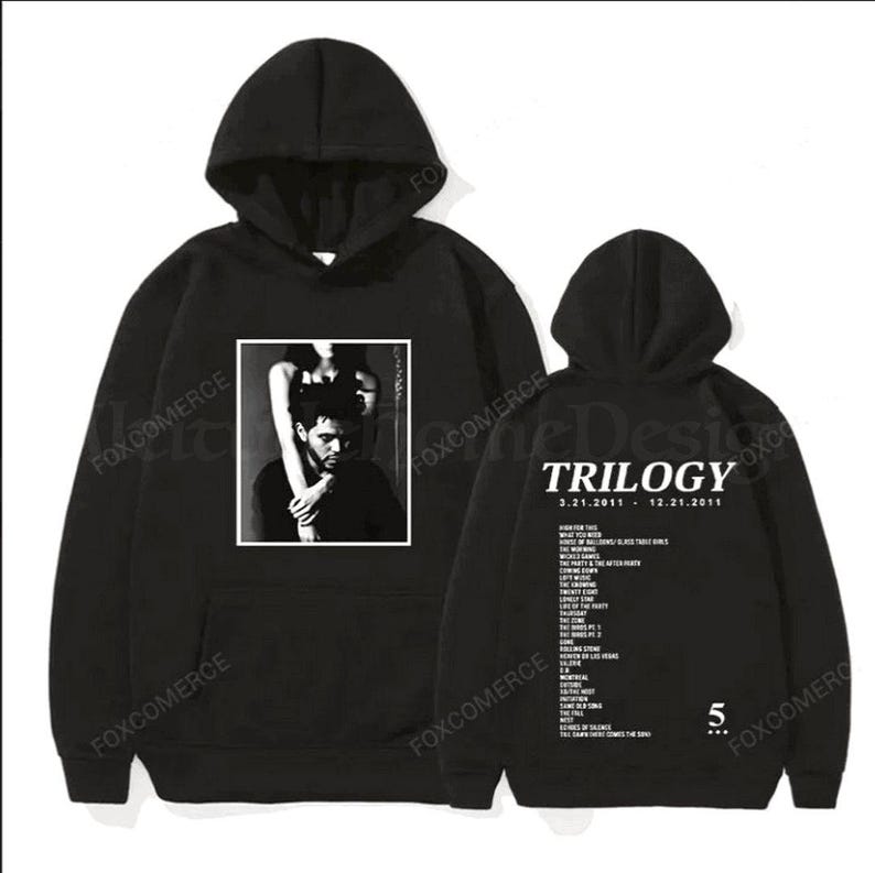 The Weeknd Trilogy Album Oversized Hoodie, Hip Hop Streetwear