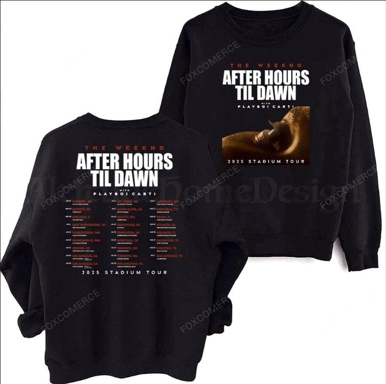The Weeknd After Hours Til Dawn Tour 2025 Oversized Harajuku SweatShirt