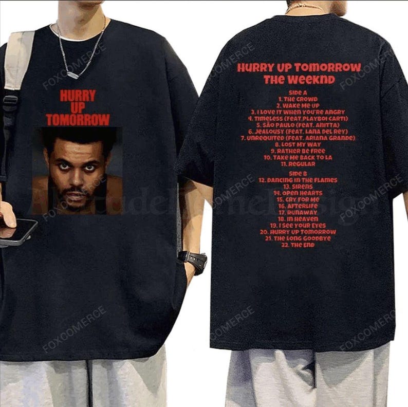 The Weeknd Tour 2025 Hurry Up Tomorrow Graphic Cotton Streetwear T-Shirt