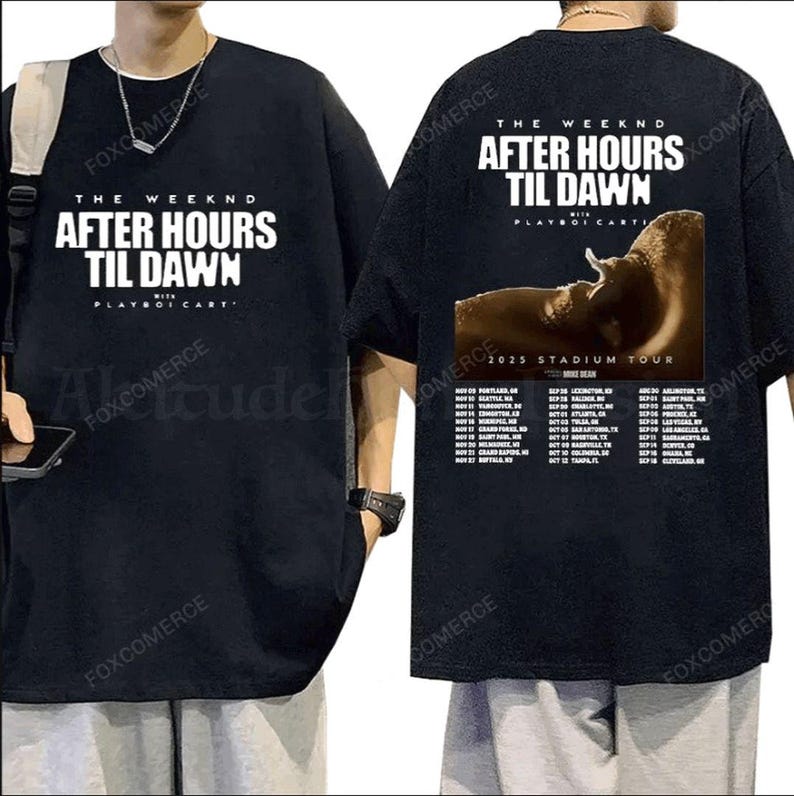 The Weeknd After Hours Til Dawn Tour 2025 Retro Hip Hop Cotton T-Shirt