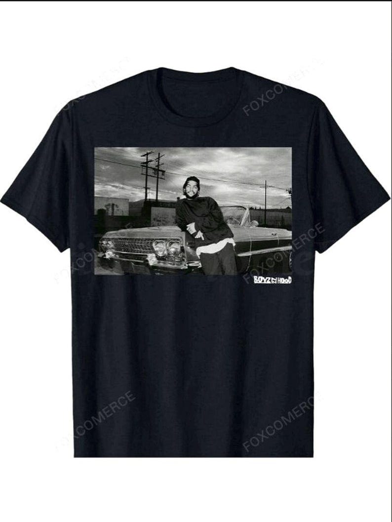 Hooded Doughboy Leaning Against Car Portrait Hip Hop Streetwear T-Shirt