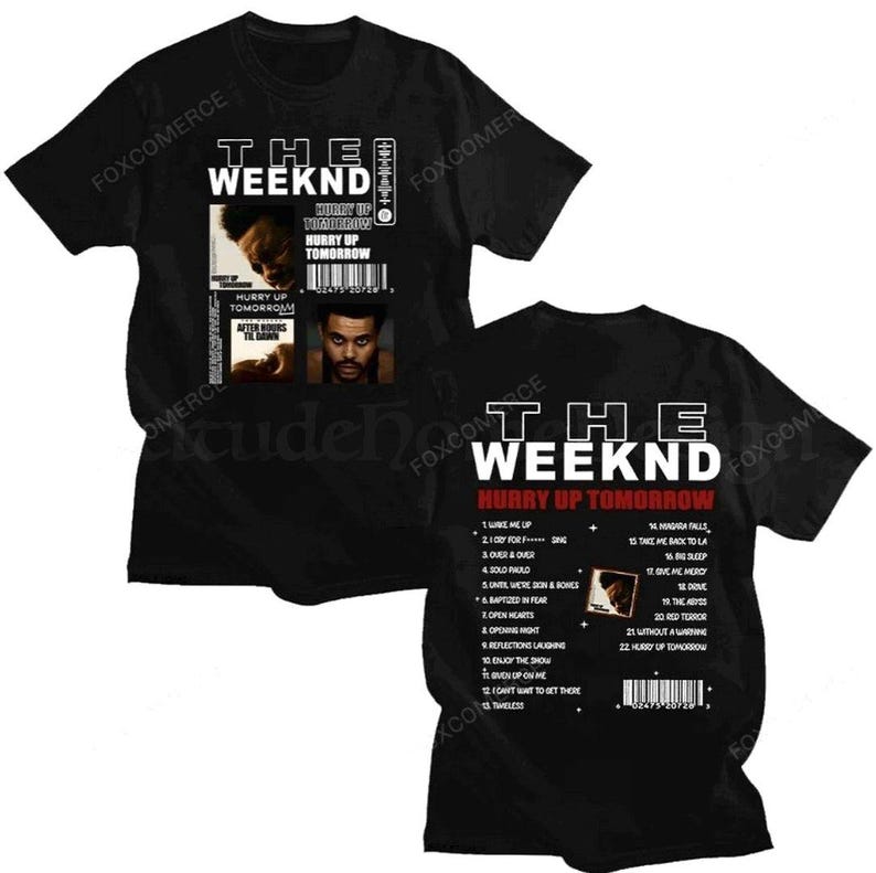 Hurry Up Tomorrow Vintage T-Shirt Featuring The Weeknd Album Art
