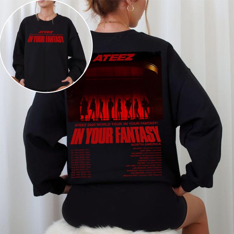 Ateez 2025 World Tour In Fantasy SweatShirt, Ateez Golden Hour Part 2 Shirt, Ateez World Tour 2025 Shirt