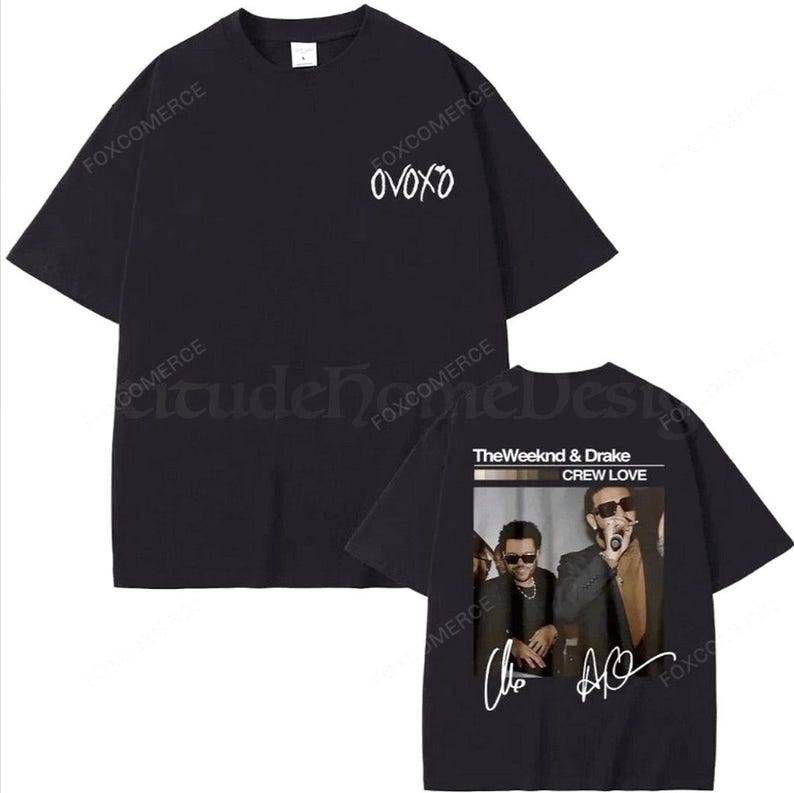 The Weeknd And Drake Crew Love Oversized Graphic T-Shirt For Men And Women