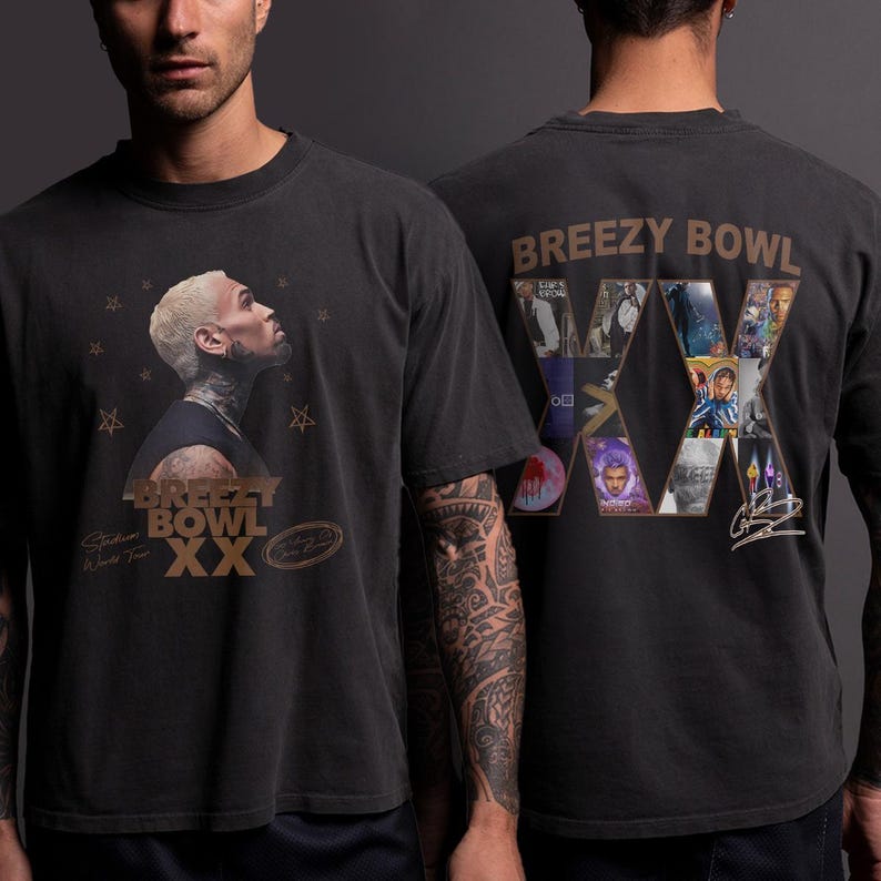 2025 Chris Brown Tour Breezy Bowl Xx T-Shirt, Chris Brown Concert 2025 SweatShirt, Chris Brown Graphic Shirt